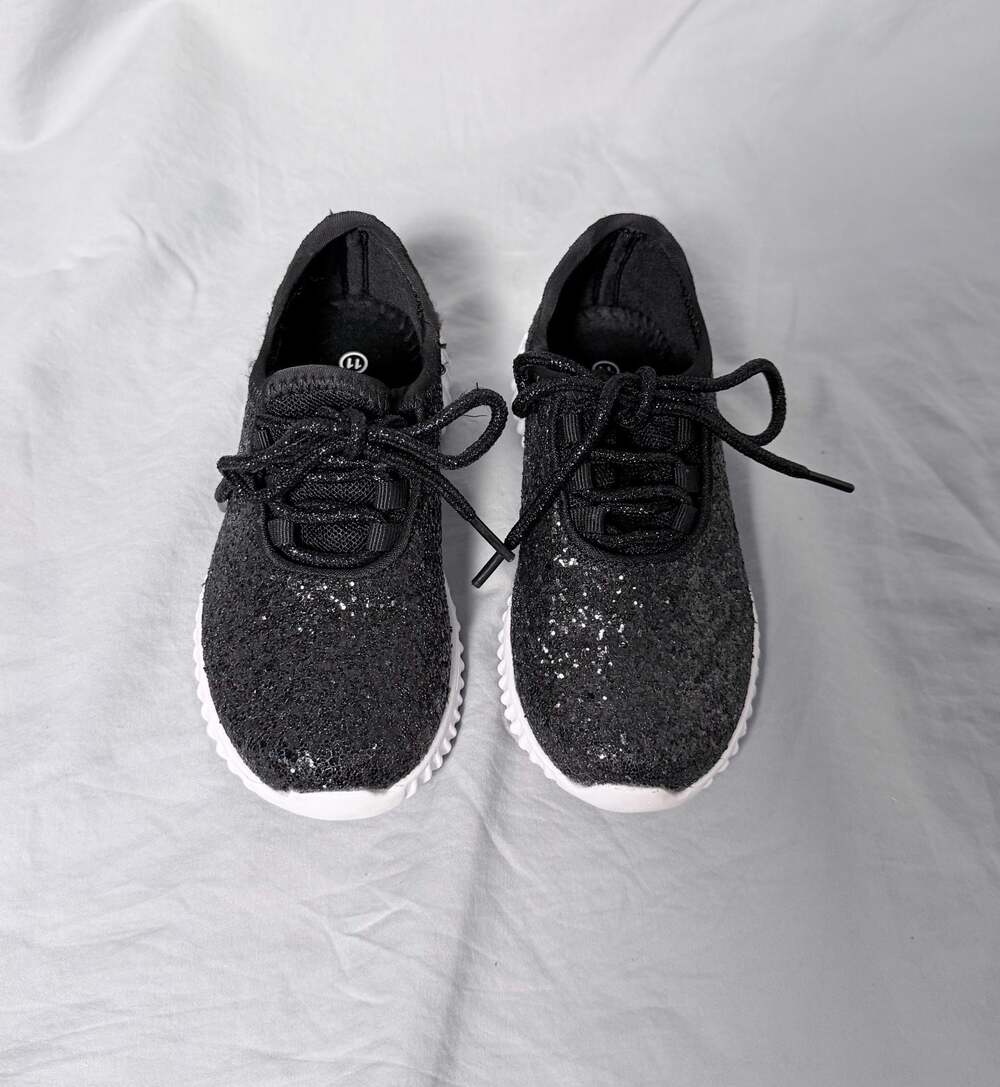 Weissman W350 Sparkle Hip Hop Dance Sneaker Black Glitter Size Y11 NEW